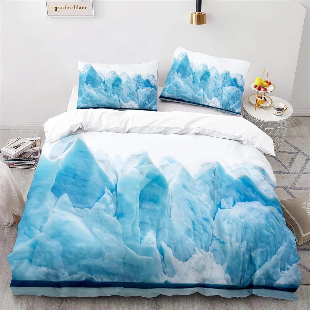 Comforter Snow Mountain Iceberg Northern Antarctic Bedding Set For Kid Boy Girl Rock Stone Queen Size Warm