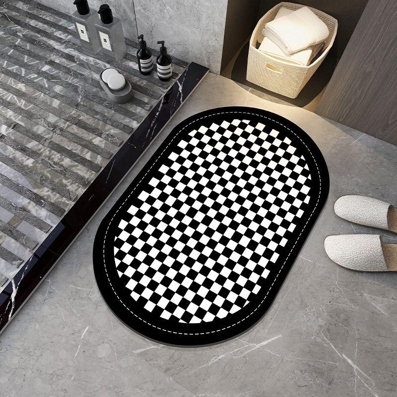

Chessboard bathroom diatom mud suction toilet door non-slip quick-drying foot pad 90cmx60cm