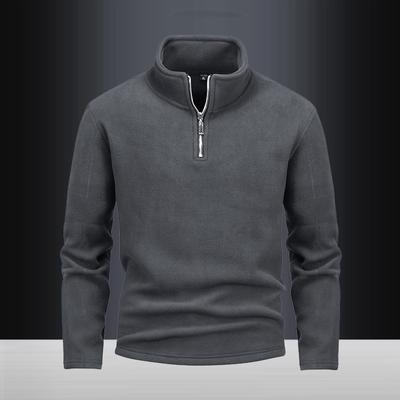 Langärmlige, trendige und vielseitige 450 g Polarfleece-Jacke aus bequemem Samt mit Stehkragen und Halbreißverschluss