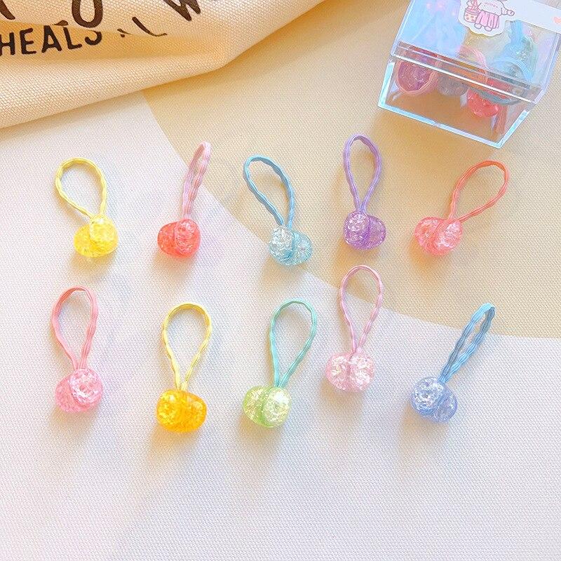 

10 шт./кор., милая детская повязка для волос для девочек, милый мультяшный яркий цвет, завязанные на веревке волосы для детей, кавайные детские головные уборы для девочек, аксессуары для волос