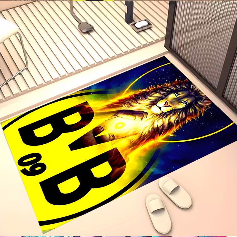 Borussia Dortmund Print Rug, Washable Floor Carpet, For Entryway Dorm Laundry Room Office Study, Home Decor Birthday Christmas Gift