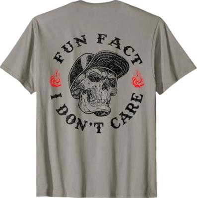 (AUF DER RÜCKSEITE) Lustiger Fakt Ich Kümmere Mich Nicht Lustiges Skelett Sarkastisches T-Shirt