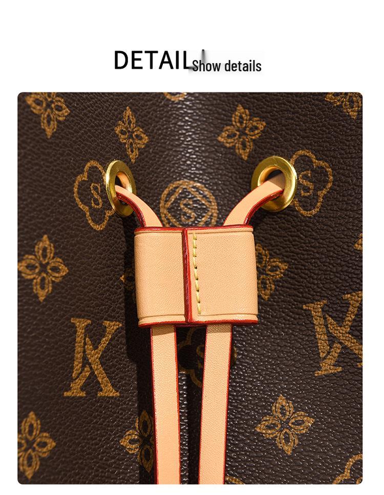 Modna damska torba typu bucket z monogramem - Lato 2025 Torba crossbody i na ramię o dużej pojemności