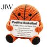 Hand Woven Doll with Encouraging Words Knitted Positive Sports Ball Plush, Emotional Support Motivational Card Encouragement Card, Cute Desktop Mascot