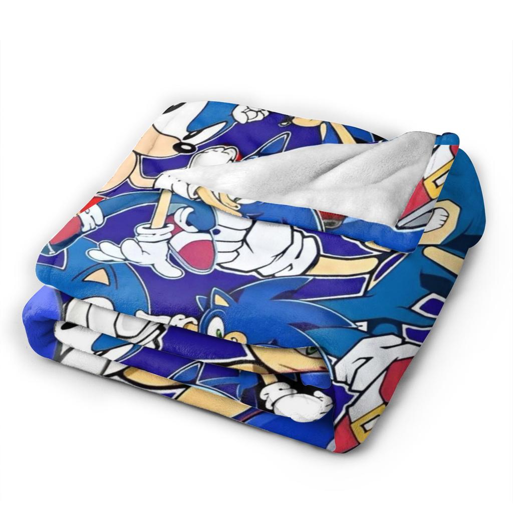 Shadow Game Blanket Cover Soniced Cartoon Flannel Throw Blankets Bedding Couch Decoration Ultra-Soft Warm Bedspread