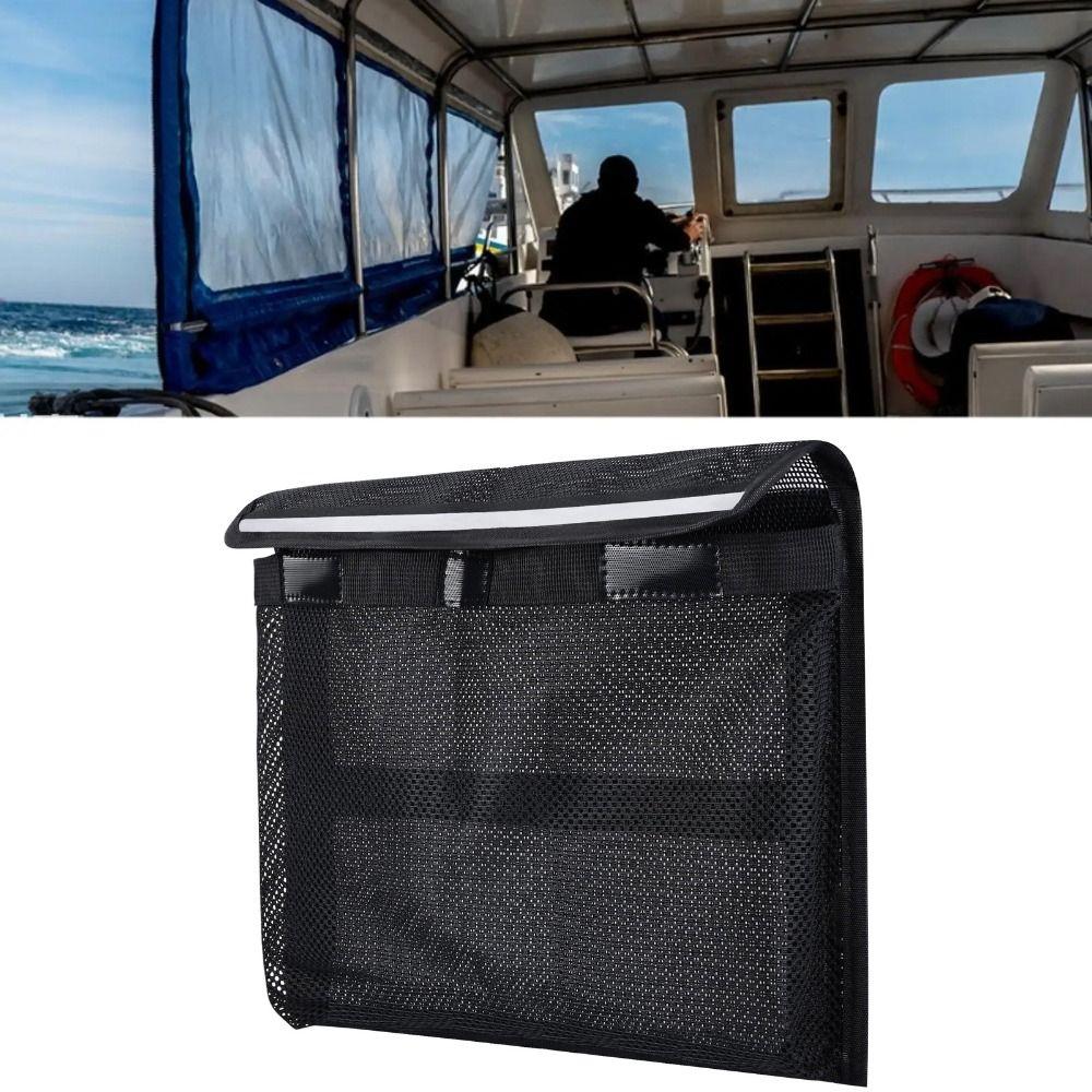 With Lid Boat Organizer Reflective Mesh Bag New Boat Storage Bag  for Gloves Flashlight
