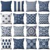 Blue Series Patterns Throw Pillow Cover With Short Plush Print For Living Room Sofa Decoration Cushion Cover Pillow Covers