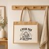 Sac Cabas Jute avec Poche J’peux pas je suis Pompier J'peux pas minimaliste | Toile de Jute et Coton 21 L Fond Plat Anses 65 cm