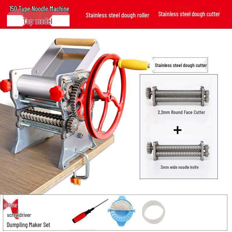 Dough Roller: Multifunctional Hand-Crank Rolling Pin for Dumpling & Wonton Wrappers, Old-Fashioned Manual Noodle Maker
