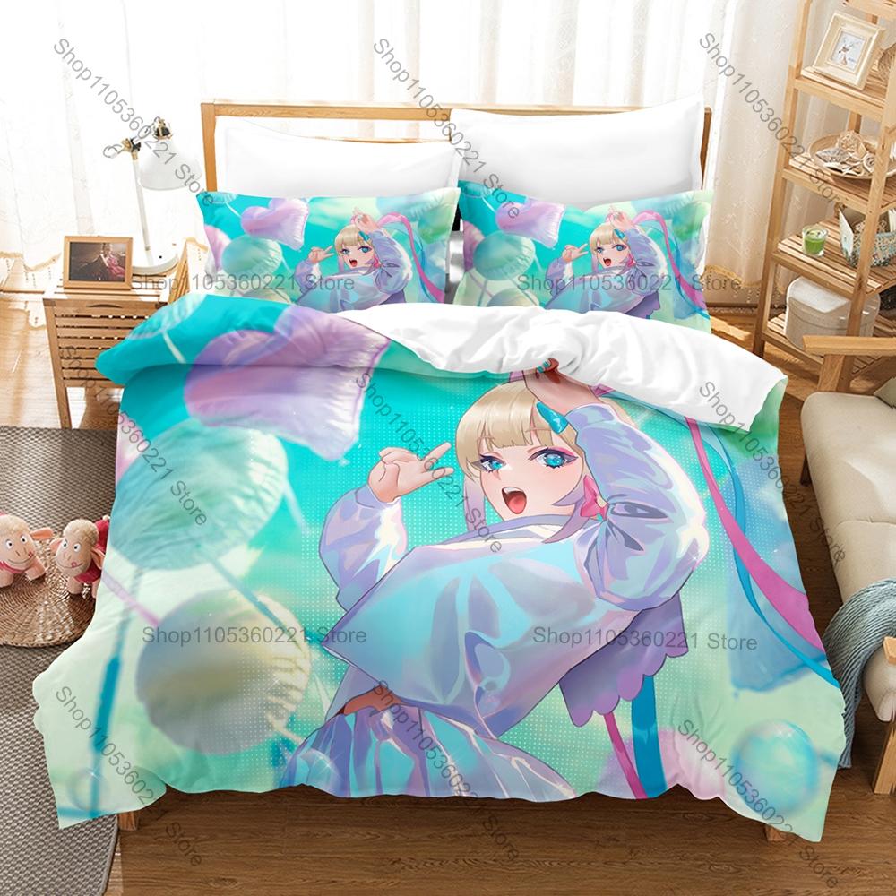 Needy Streamer Overload Anime Bedding Set 3Pcs Duvet Cover Pillowcase Ultra Soft Microfiber Bedroom Decor For Gamers