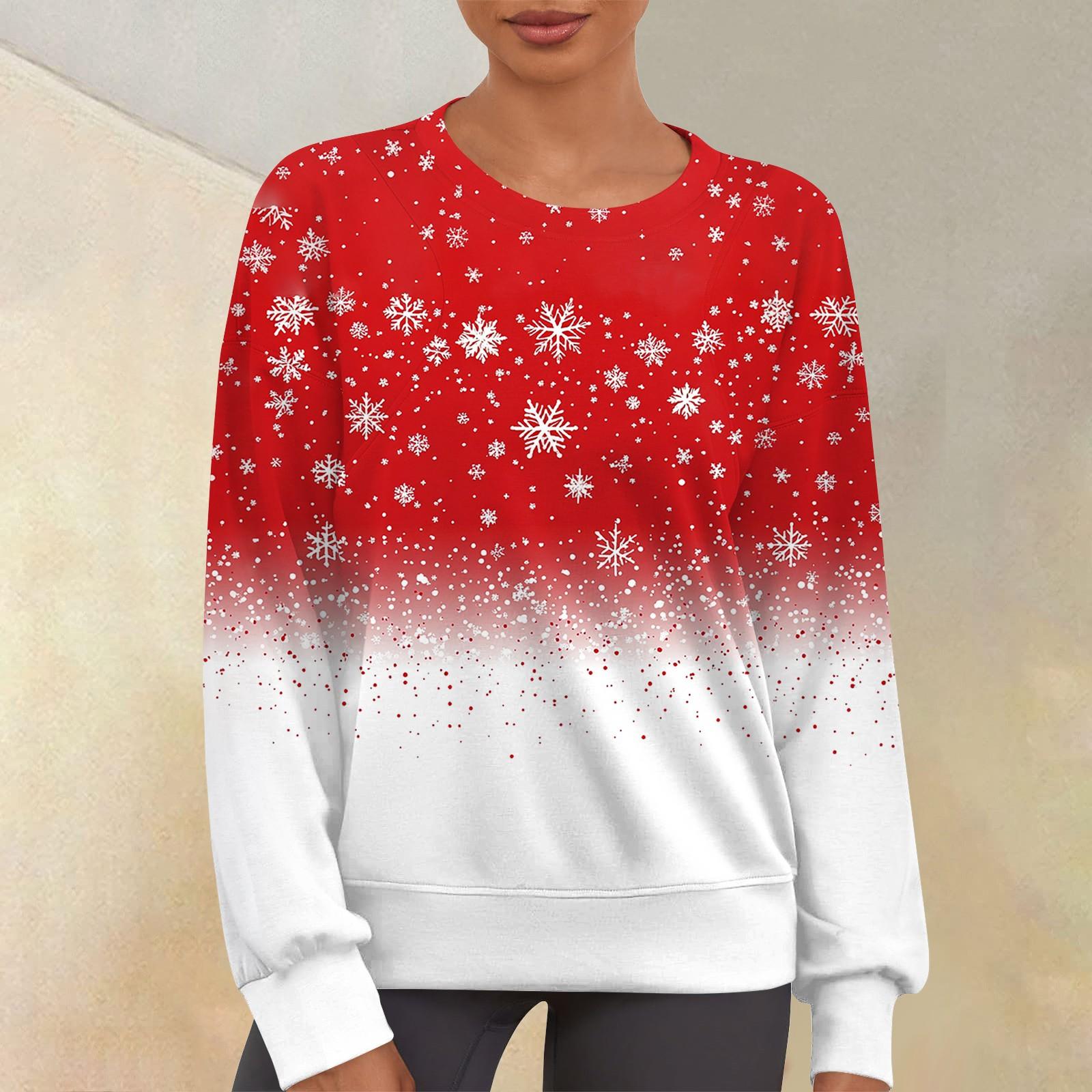 

Женский повседневный модный принт с круглым вырезом и длинным рукавом, свитер-топ XL арбуз красный