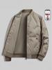 Men's Trendy Black Bomber Jacket with Baseball Collar
