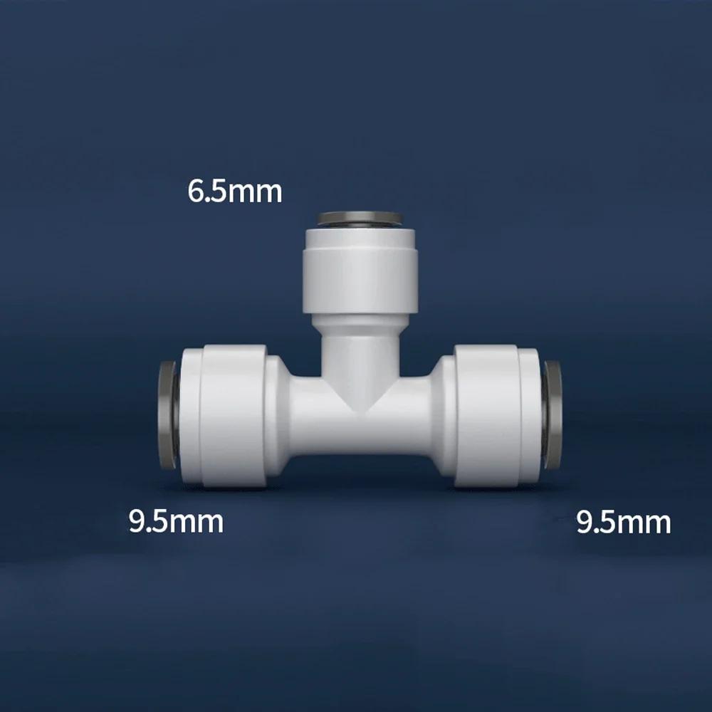 3/8" 1/4" Tube Reducing Tee 3 Ways Food Grade POM Quick Fitting Connector For Aquarium RO Water Filter Reverse Osmosis System