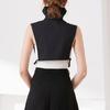 Womens Elegant Detachable Faux Collar Ruffled Bowtie False Collar Half Shirt Crop Top Blouses Fashion Clothing Accessory