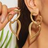 European Retro Heart 3D Alloy Earrings