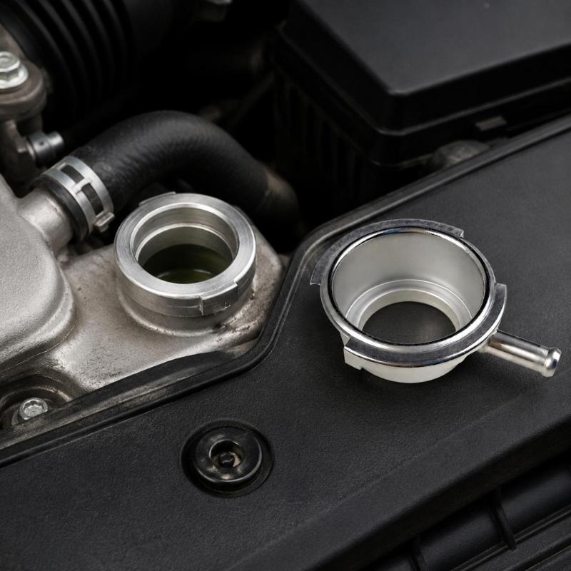 Automotive Cooling System Filler Neck Component with Round Opening and Side Outlet Tube for Radiator Repair Tasks