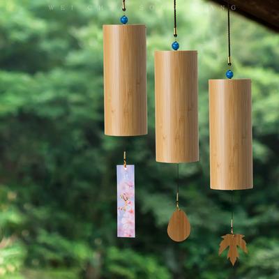 1PC Japanese Bamboo Wind Chimes 8 Rods Windchime, C F D G Notes for Outdoor Garden Patio Zen Meditation
