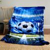 A Bright Football-themed Pattern with a Ball, Trophy, Cleats, and Stadium. for All Seasons Blanket Lunch Break Throw Gift