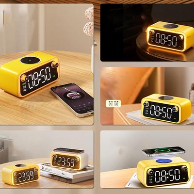 Digital Clock Alarm Clock Bluetooth Speaker Multi-function Creative Atmosphere Light 15W Wireless Charger Audio