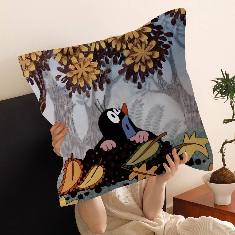 Cute The Little Mole Art Cushion Cover Decorative Pillow Sofa Home Decor Case Pillow Cases