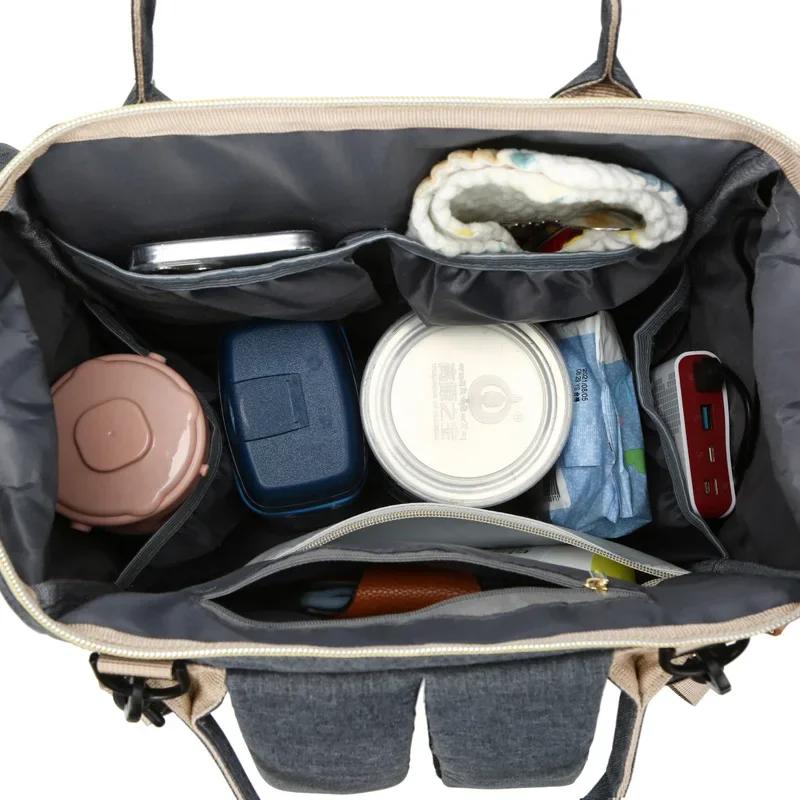 Waterproof Wear-resistant Mom Backpack Multiple Compartments Diaper Bag Large Capacity Lightweight Mother Baby Bag Outdoor Bag