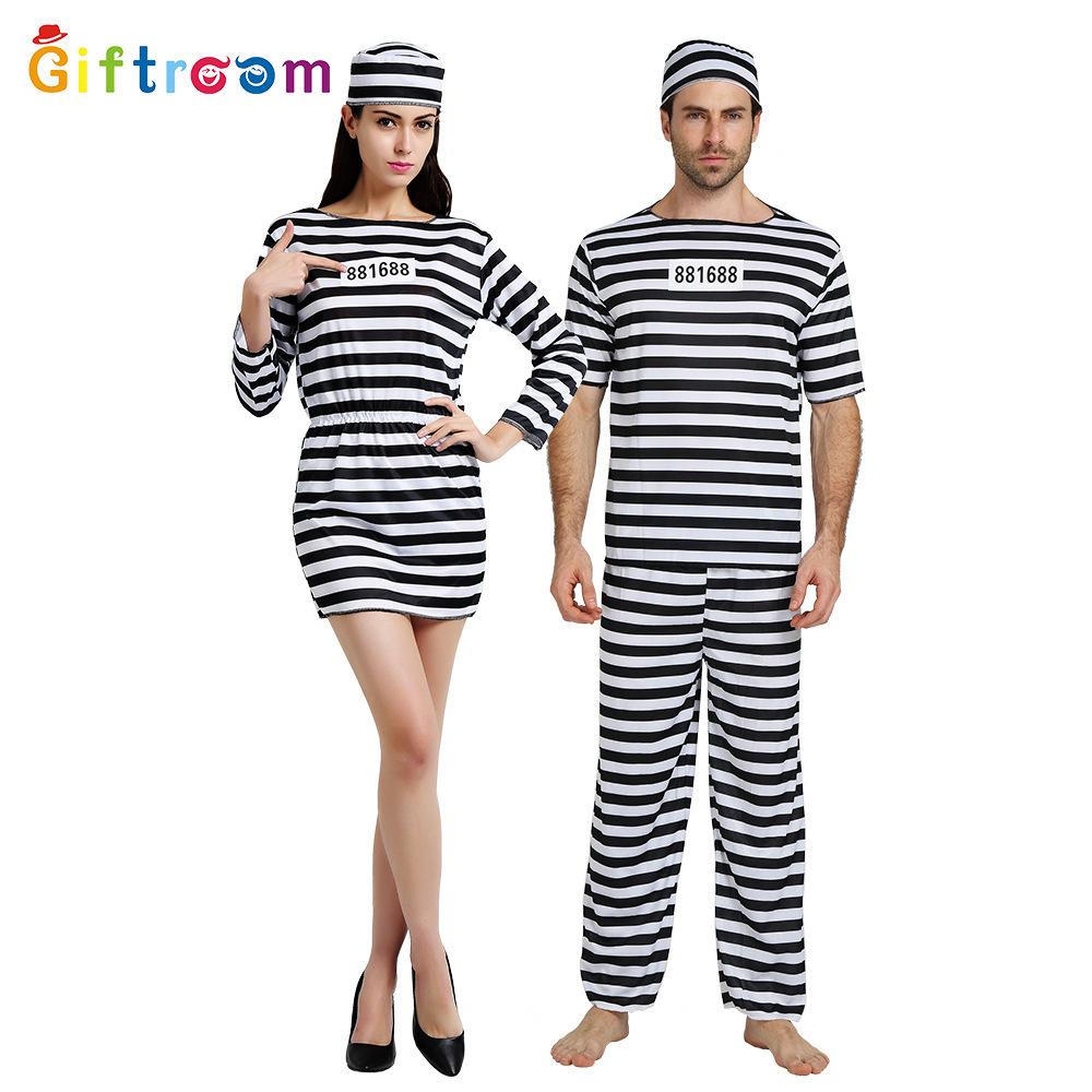 Highquality Prisoner Unisex Costume For Couples Designed For Celebrations Halloween
