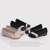 French Minimalist Bow Light Mouth Single Shoes Women'S Silver Spring And Summer Comfortable Temperament Commuter HeightIncreasing Shoes