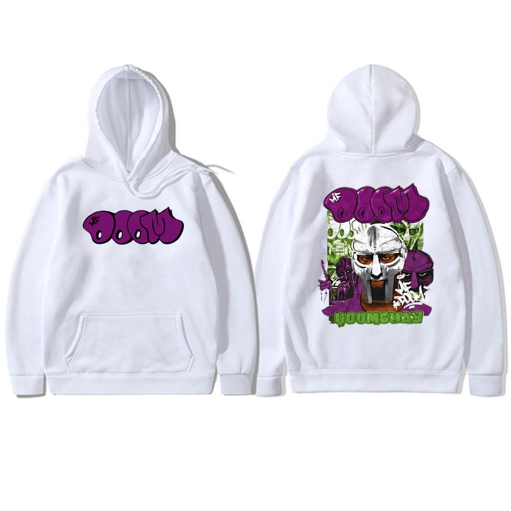 Rapper Mf Doom Madlib Madvillain Doomsday Double Sided Graphic Hoodie Male Hip Hop Pullover Hoodies Men Women Casual Sweatshirt