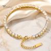 Sparkling Zircon Anklet 4mm Cubic Zirconia Classic Tennis Bracelet, Adjustable Rhinestone for Women, Hypoallergenic Dainty Ankle Bracelet Foot Jewelry