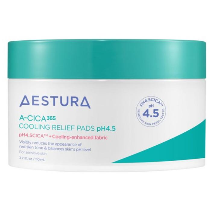 AESTURA A-CICA 365 Cooling Calming Pads pH 4.5 for Sensitive & Irritated Skin 60 Pads