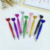 Heart-shaped Plastic Ballpoint Pen - Student Stationery Gift with Customizable Logo