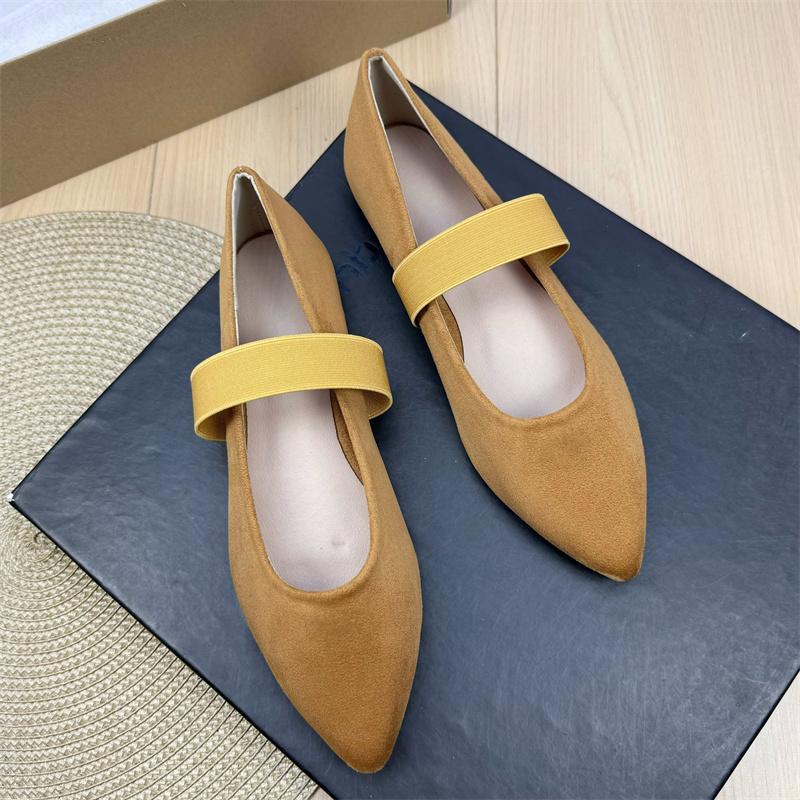 Fashion Flat Shoes for Women 2025 Spring and Autumn Ballet New French Pointed Shallow Mary Jane Shoes Large Size Women's Shoes 42 43 44