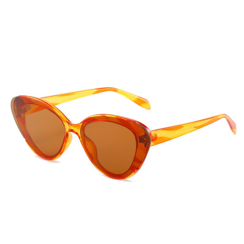 Winter new cat eye sunglasses, European and American fashion Internet celebrity striped street shot INS personalized sunglasses women