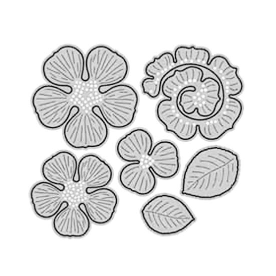 

1 комплект режущих штампов, красивые многоразовые цветочные узоры, нежные металлические режущие штампы для подарков серебряный