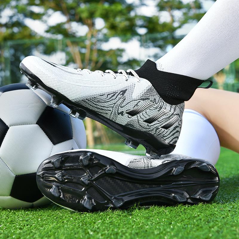 2025 European Cup Summer New High-top Football Shoes Two-color Children and Adolescents Long Nails Broken Nails Training Shoes