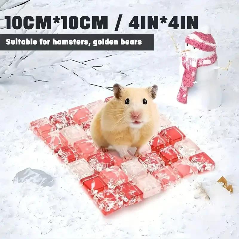 

1PC Marble Glass Cooling Pad for Hamster Summer Heat Dissipation Mat for Chinchilla Hedgehog Small Pet Cage Cooling Supplies Use червоний