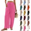 Women's Linen Loose Casual Drawstring Wide-leg Pants