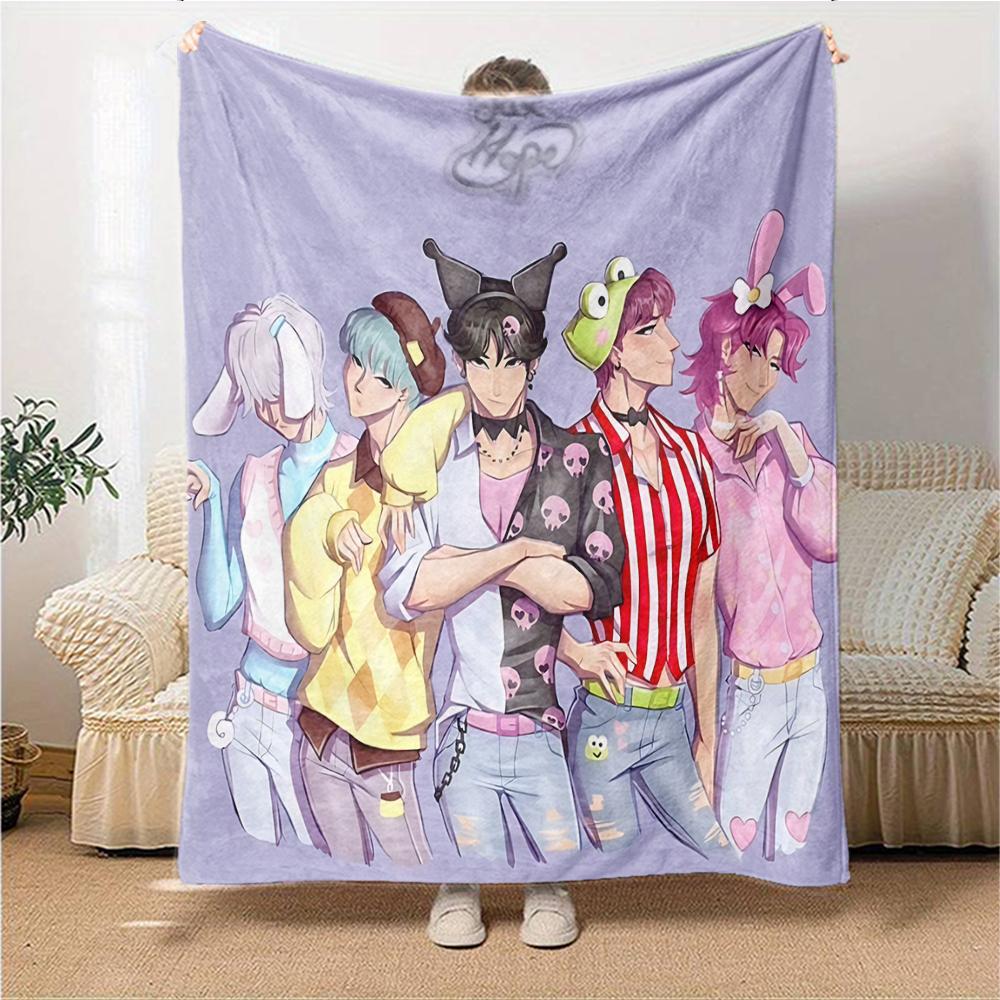 1Pc Chunli'S Dynamic Duo Blanket For Couch Bed Plush Cozy Fuzzy Blanket Super Soft Warm Blankets For Fall And Winter 0918208