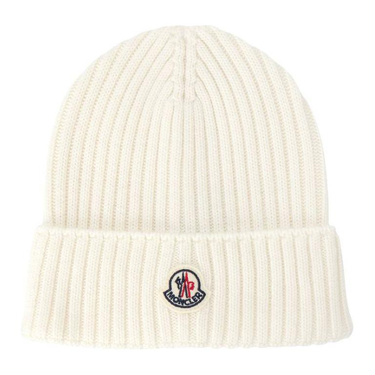 Moncler Logo Detail Knit Cap Kids hats White K29543B00012M1131030