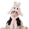 Children's hats, ears move, cartoon rabbit scarves, all-in-one hats, boys and girls, winter ear protectors, pullovers.
