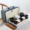 Ceramic Teapot One Pot Four Cup Outdoor Travel Kung Fu Tote Bag Set  Teaset Chinese Tea
