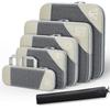 3/6PCS Portable Lightweight Suitcase Pouch Compressed Packing Cubes Travel Storage Bag Set With Shoe Bag Mesh Visual