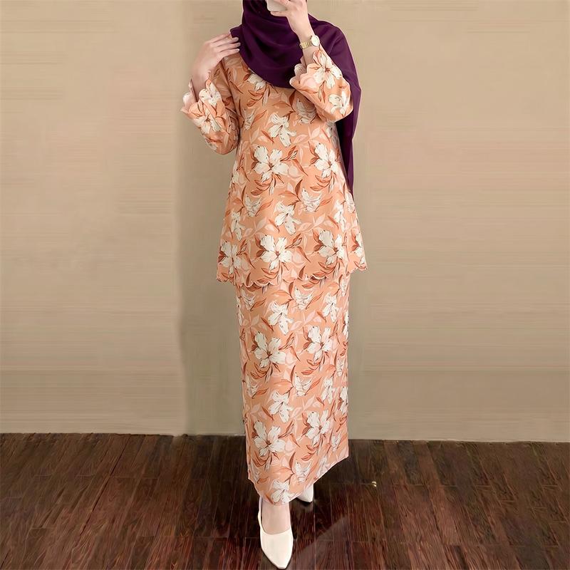 ZANZEA Women Long Sleeve Blouse and Long Skirts Floral Print Two Piece Suit Sets
