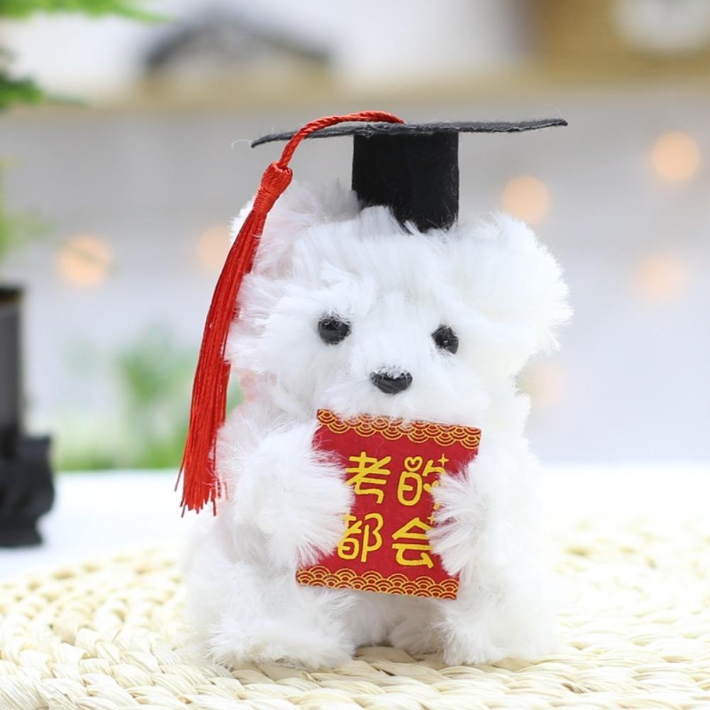 Cute Graduation Bear Plush Toy Soft Stuffed Dr Bear Plush Doll Backpack Accessory