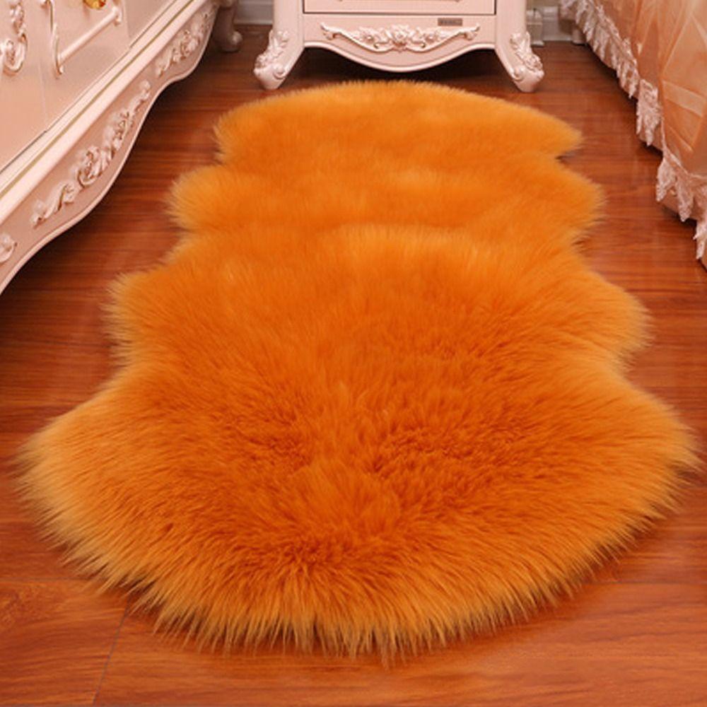 Imitation Wool Soft Rugs Washable Faux Fur Sheepskin Rug Long Hair Carpet Bedroom Mats Fluffy Shaggy Floor Protection Home Decor