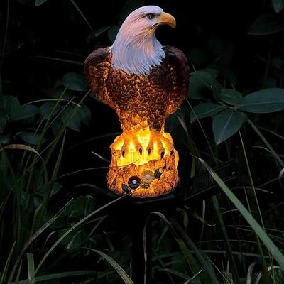 Solcelle Resin Ørn Plenlampe, Utendørs LED Bakkelampe, Dekorativ Patiolampe, Hage Plen Dekorative Lamper