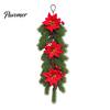 Christmas Wreath for Front Door European Wall Hanging Vine, Artificial Garland Weather Resistant Festival with Plastic Decor, Festive Home Ornament,