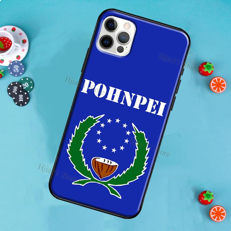Pohnpei Ponape Flag Soft Case For iPhone 13 12 11 14 Pro Max XS XR X 12 13 mini SE 2020 6S 7 8 Plus Phone Cover
