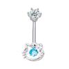Ding Pei 3A Zircon KT Cat Hollow Cute Navel Ring Piercing Accessory