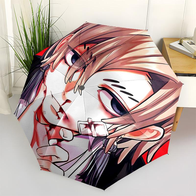 

1pc Outdoor Umbrella with Anime Character Design - Automatic Opening/Closing, Portable 3-Fold Design, 8-Rib Iron Frame - Perfect Gift for Fans, Travel